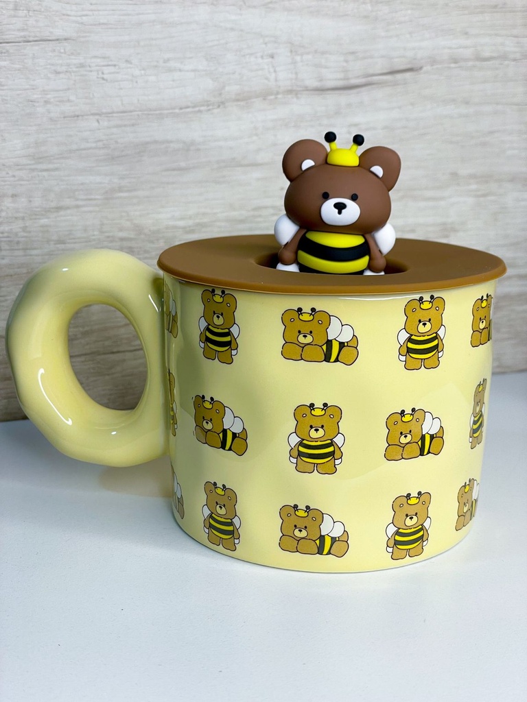 Taza oso abeja c/tapa