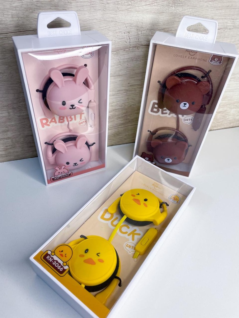 Auriculares c/cable animales