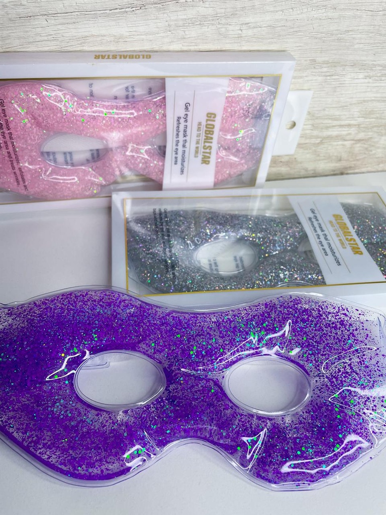 Antifaz gel frio con glitter