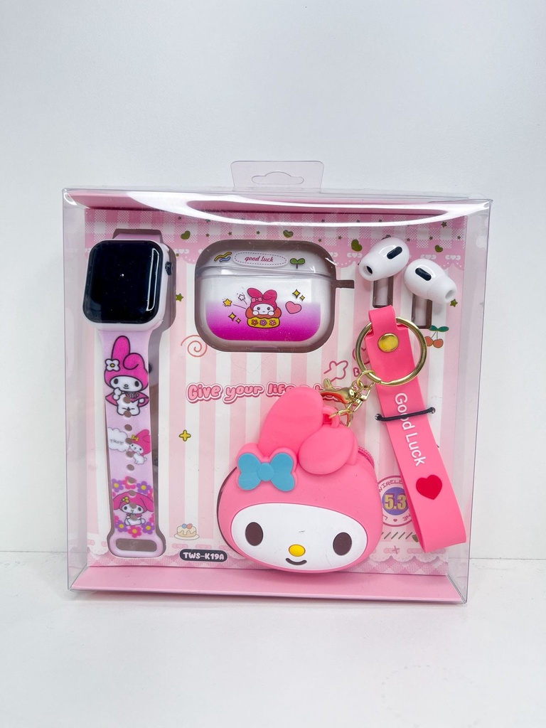 Auricular melody c/reloj llavero y monedero