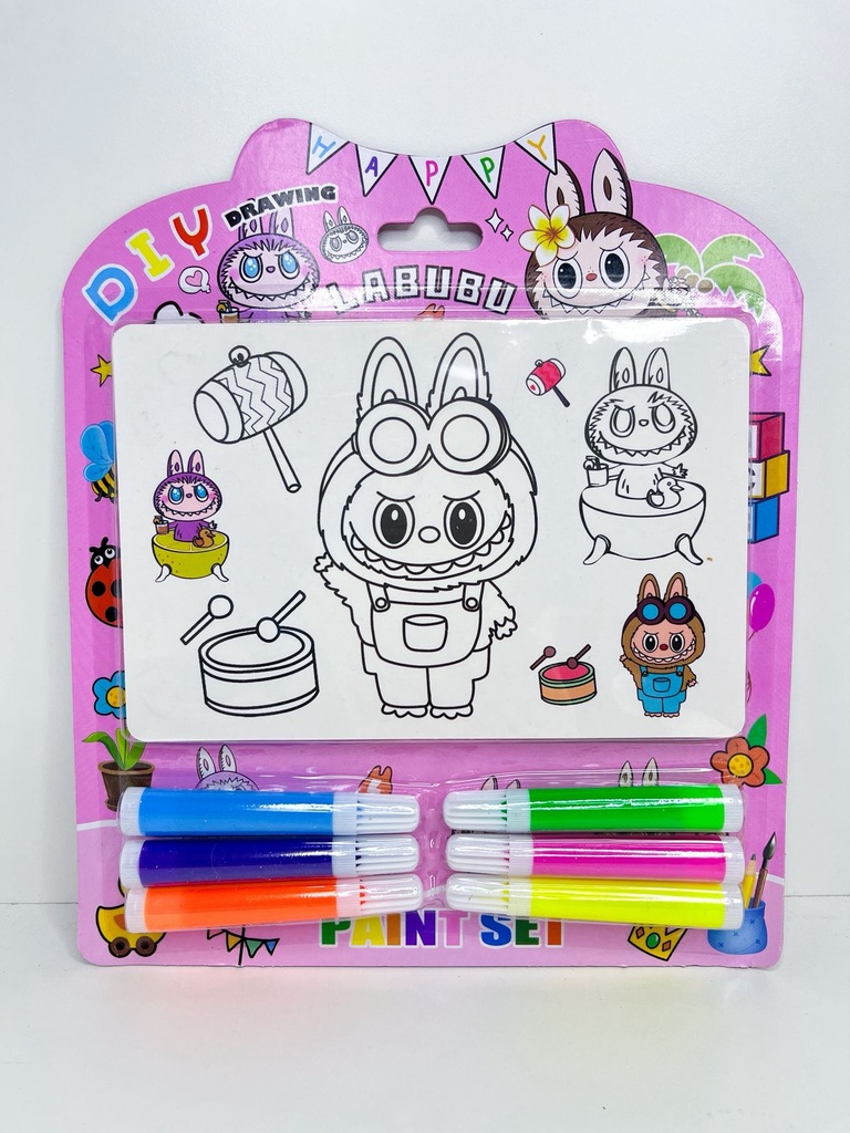 Set para pintar labubu con 6 marcadores
