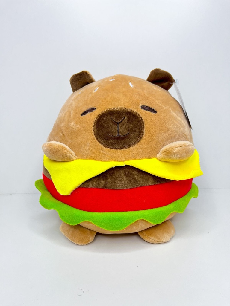Peluche capybara hamburguesa