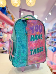 Mochila escolar carrito holografica trendy 18"