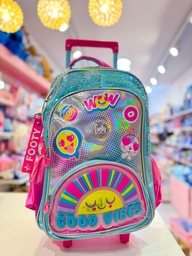 Mochila escolar carrito arcoiris footy luz 18"