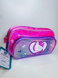 Cartuchera unicornio con luz doble cierre Footy