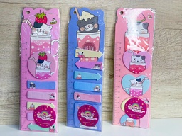 Post it gatito x6 + regla