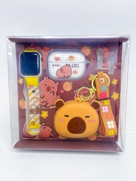 Auricular capybara c/reloj llavero y monedero