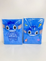 Cuaderno de peluche con aplique stitch/angela